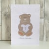 1st Birthday card large A5 personalised teddy bear - child's milestone age 1