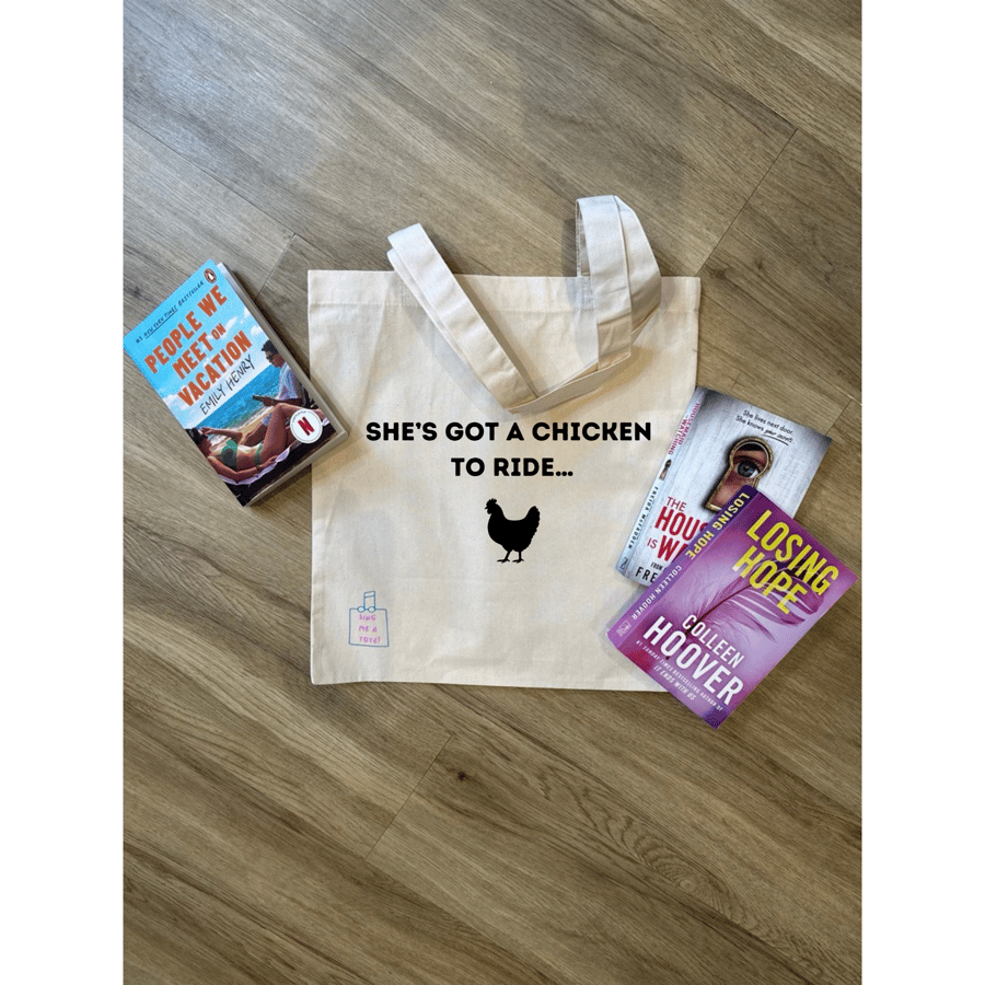 'Chicken to Ride' Cotton Tote bag