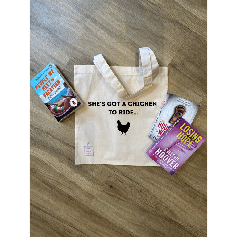 'Chicken to Ride' Cotton Tote bag