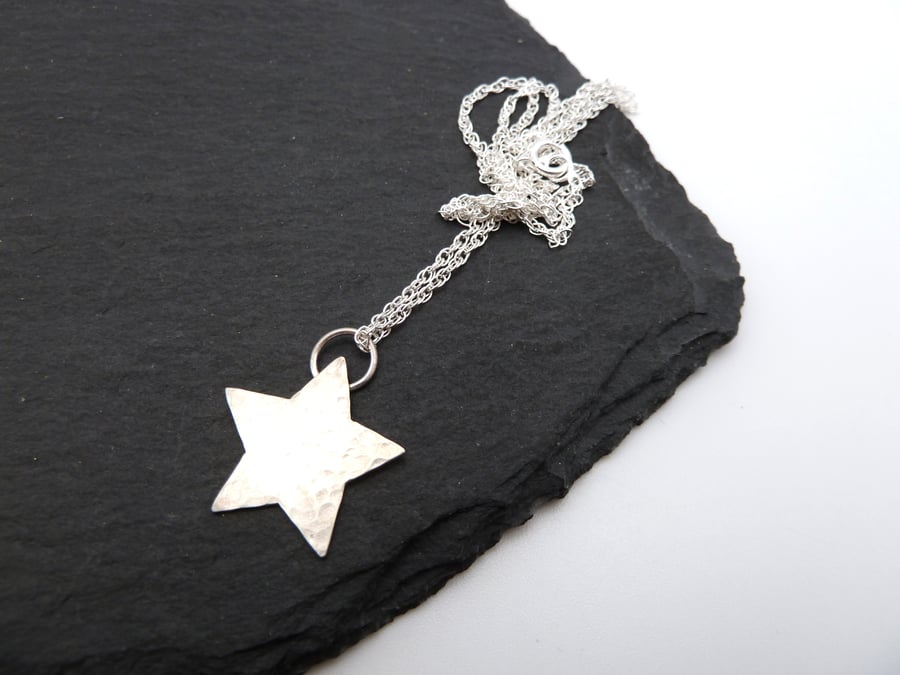 sterling silver chain, star necklace