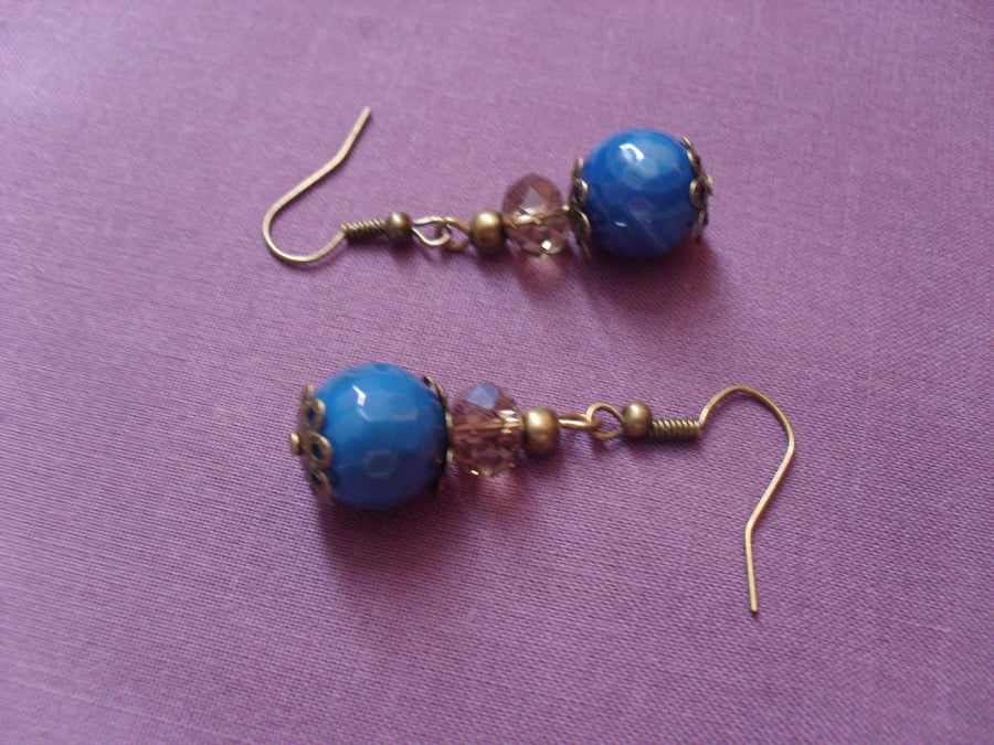  Blue Agate Earrings