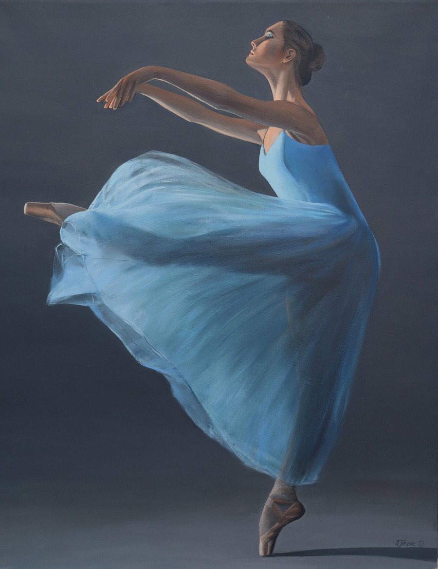 Movement II, portrait of a Dancer, Ballet, Ballerina, Painting Original, Oil on 