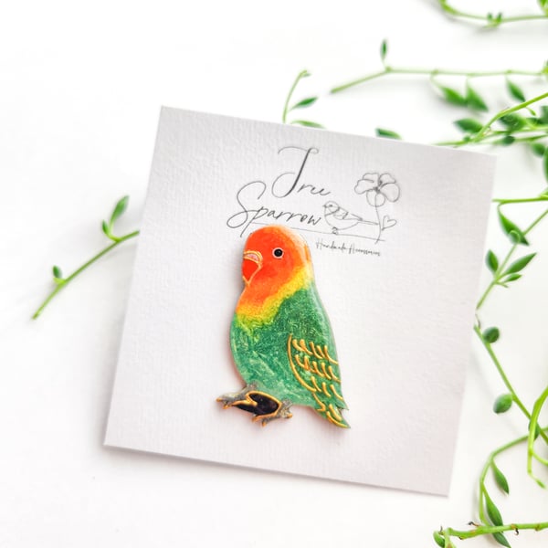 Hand-painted Bird Brooch