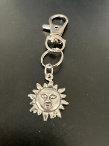 sun keyring bag charm zip puller swivel clip on key chain lanyard