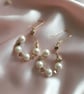 Celestial Pearl and Star Teardrop Earrings – Handmade Wire Wrapped Jewellery - Image 1