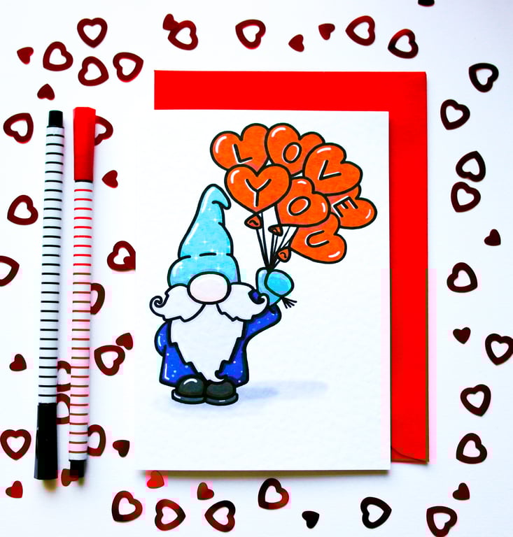 Cute Gonk Valentine's Day, Anniversary, Galentines, Birthday Card For Him, Her