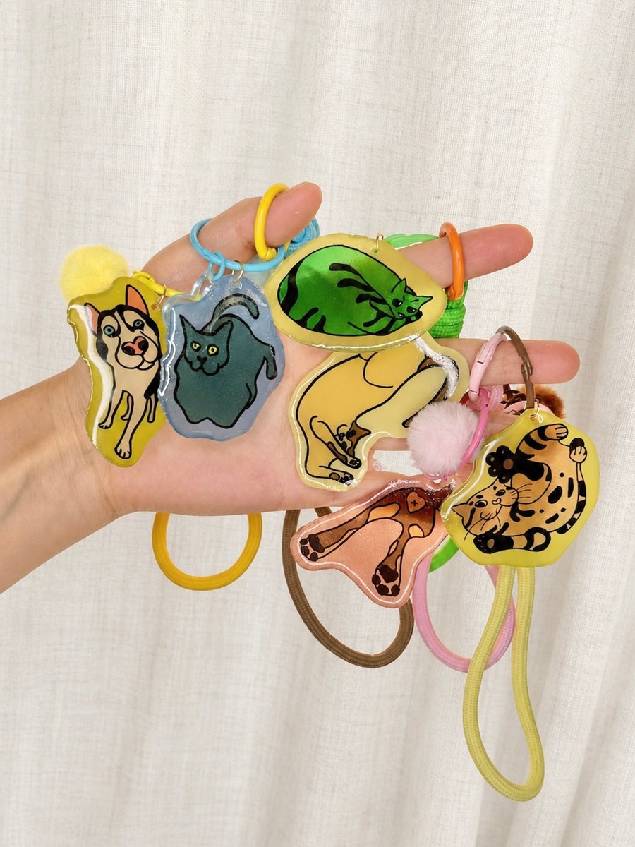 Customized Handmade Original Pet Illustration,Fridge Magnet,Necklace,Keyring...