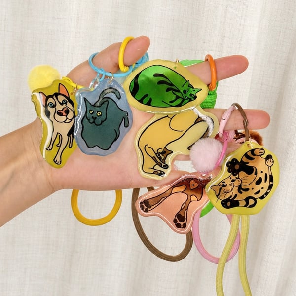 Customized Handmade Original Pet Illustration,Fridge Magnet,Necklace,Keyring...