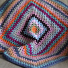 Crochet granny square blanket retro design