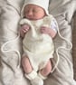 Merino wool Romper, bonnet and boots - Image 2