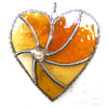 Golden Swirl Heart Stained Glass Suncatcher 047 Gold Wedding