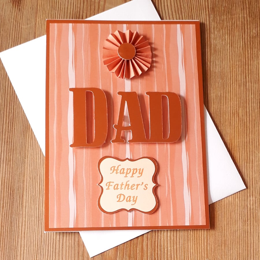 Orange Rosette Father's Day Card