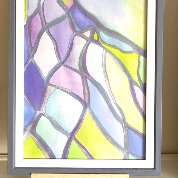 Framed print. A4 size print in frame. From my original painting titled 'Network'