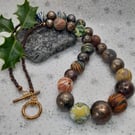 Multicoloured longer length necklace