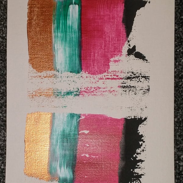 A5 Abstract Acrylic Pull Painting