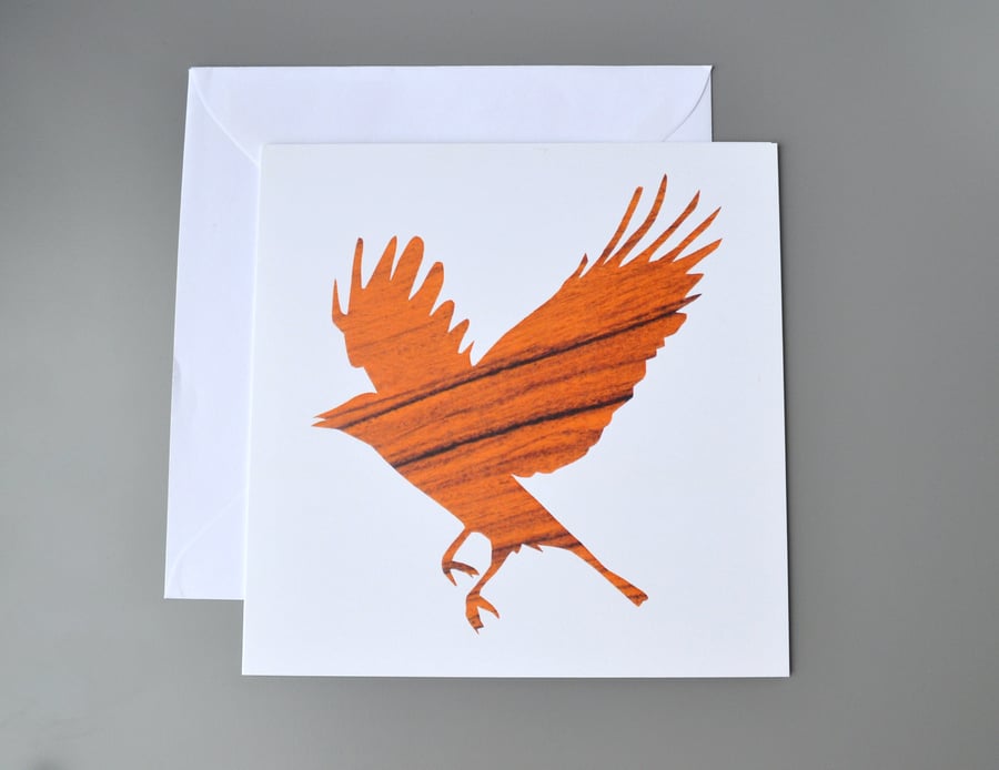 Wooden Bird Silhouette Card