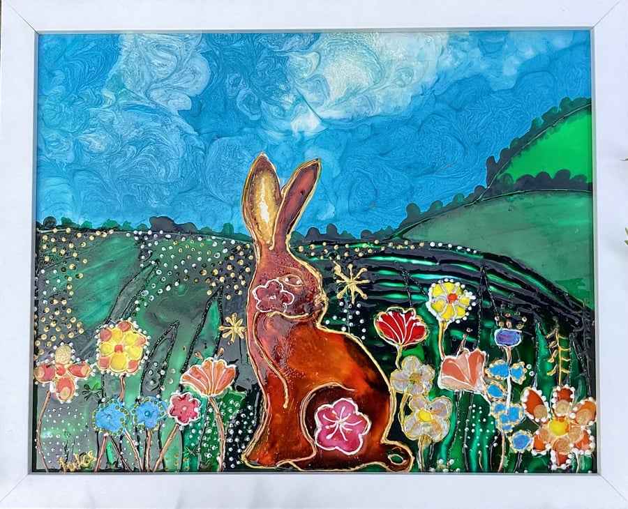 Folklore Hare in meadows 