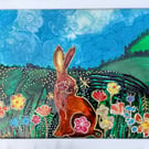 Folklore Hare in meadows 