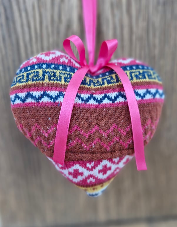 Mothers Day Hanging Love Heart Handmade Using The Clothing of a Loved one