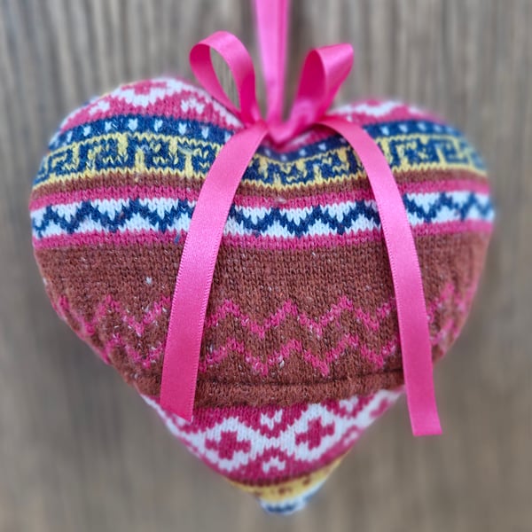 Mothers Day Hanging Love Heart Handmade Using The Clothing of a Loved one