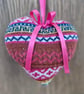Mothers Day Hanging Love Heart Handmade Using The Clothing of a Loved one