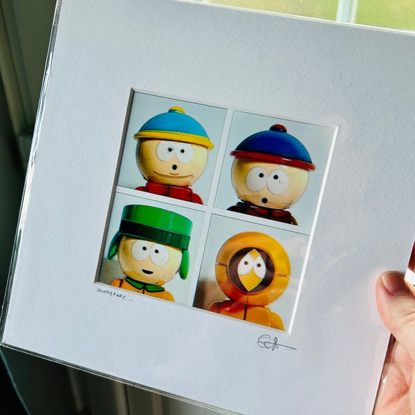 SOUTH PARK - mounted minifigure character print - ready for framing