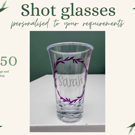 Personalised Shot glasses (acrylic)
