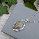 Sterling Silver Regency Rose Plume Agate Gemstone Necklace - JBJ2065