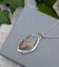 Sterling Silver Regency Rose Plume Agate Gemstone Necklace - JBJ2065