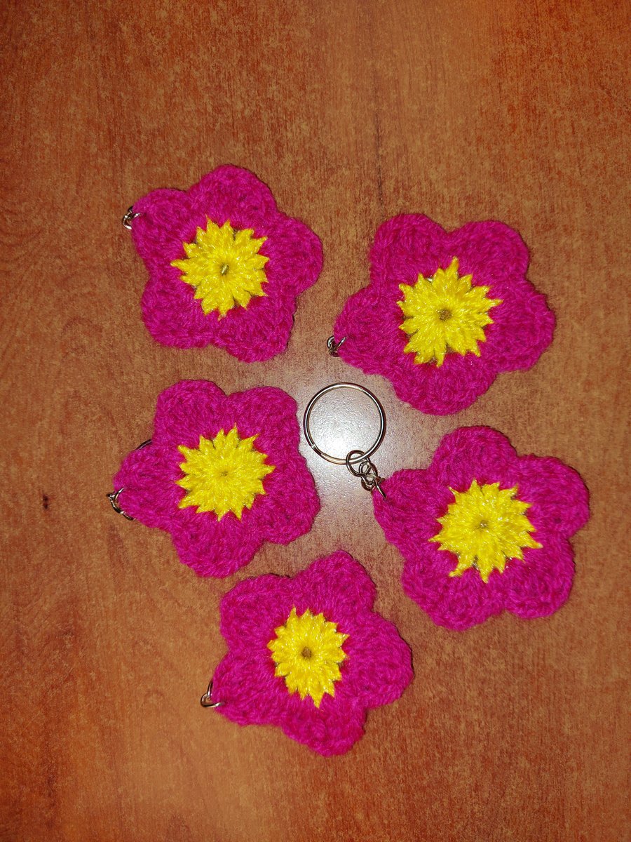 Crocheted Flower Keychain