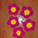 Crocheted Flower Keychain