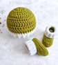 Handmade Green & White Crochet Christmas Baby Set – Newborn - Image 5