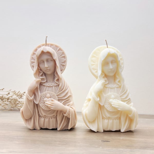 Mother Mary Christian Candle - Holy Madonna Christmas Candle Catholic Gift