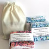 Organic Reusable face wipes blue light blue 