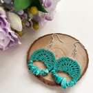 Micro Crochet Gemstone Statement Earrings