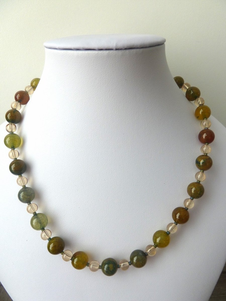 SALE natural agate necklace