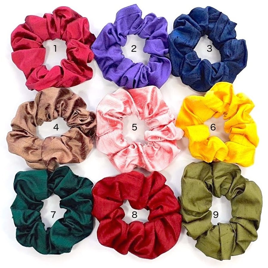 Pure dupion silk scrunchie.