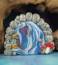 Sparkling Wallmounted Gnome Portal 2.5"  Magical Fairy Door