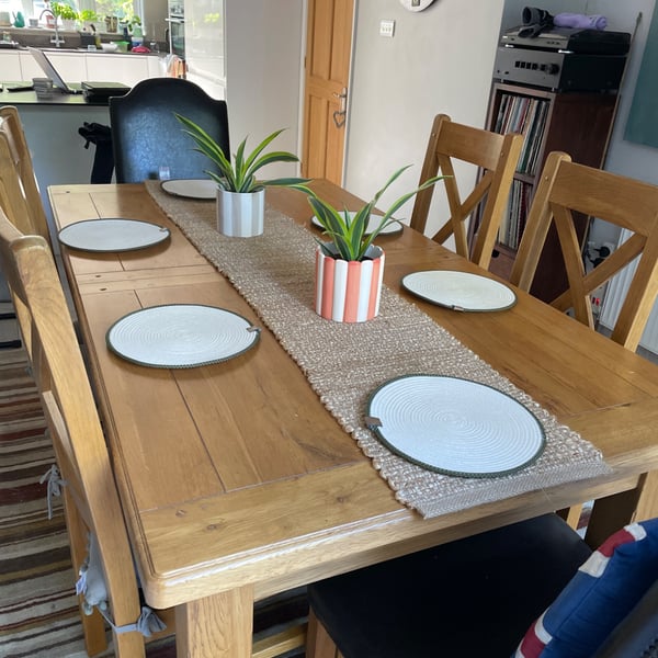 'Alma Green' Set of 6 Cotton Rope Placemats
