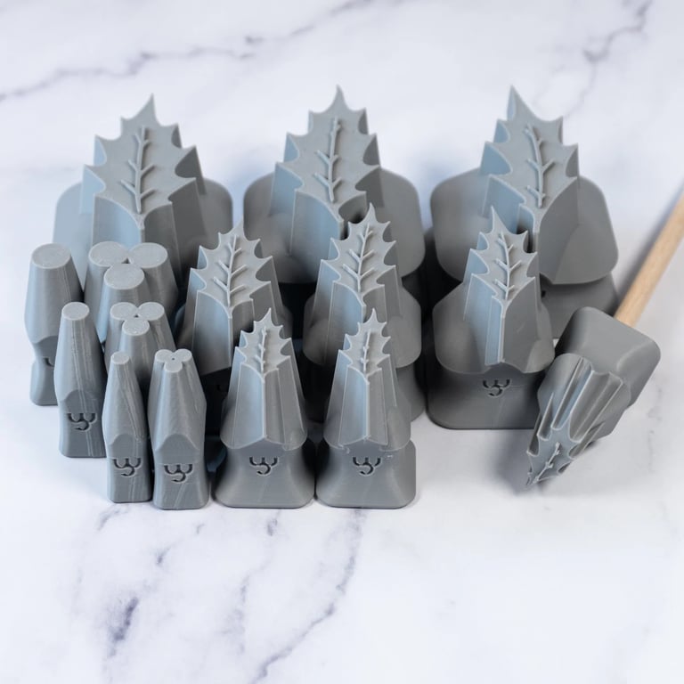 Holly Leaf & Berry Stamps - 3 Sizes