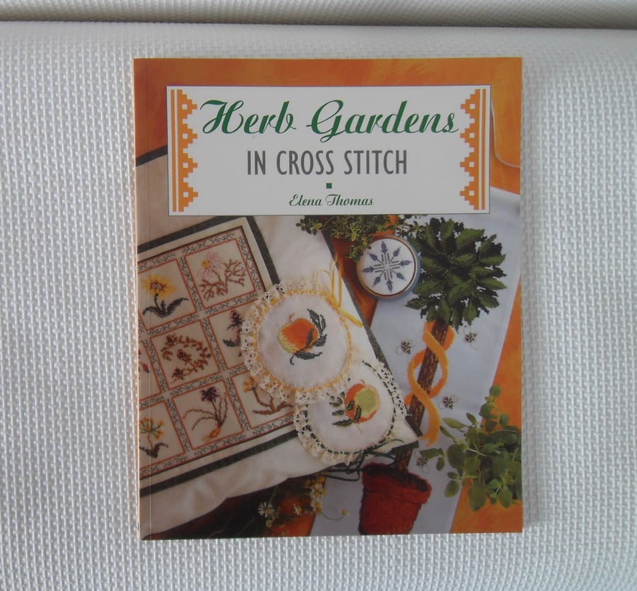 SOLD Herb Gardens in Cross Stitch book by Elena Thomas