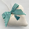 CHRISTMAS TREE HEART DECORATION - green stripes