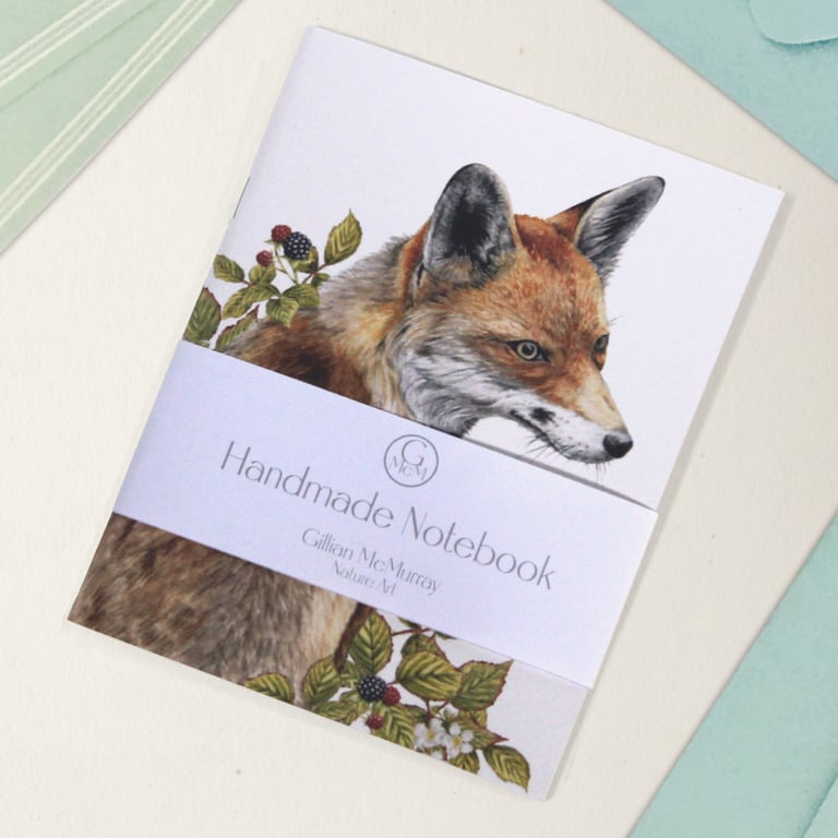 Handmade Fox Notebook - Small Notepad for To Do Lists, Journalling and Notes