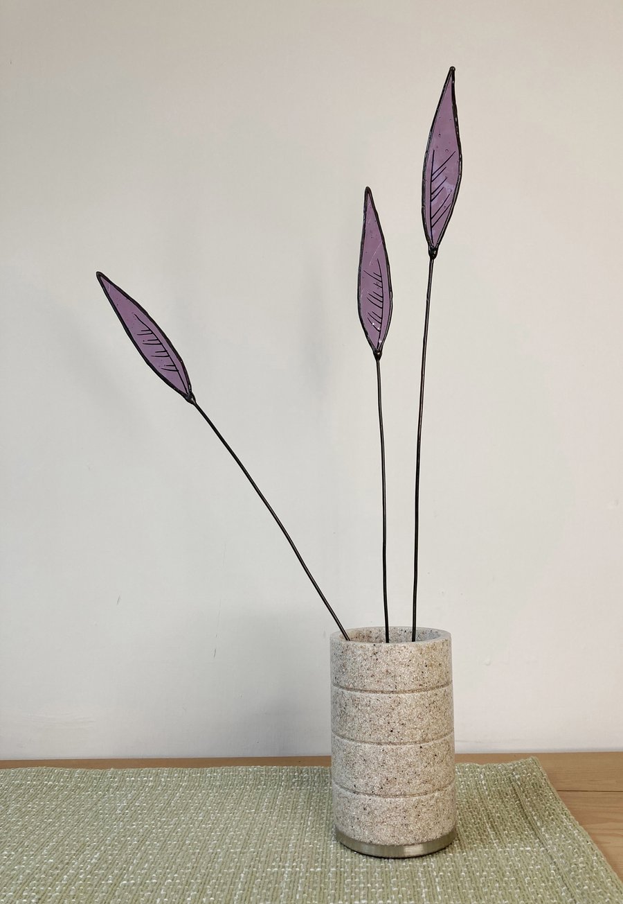 Stained Glass Pampas Wildflowers, Everlasting Handmade Wild Flower