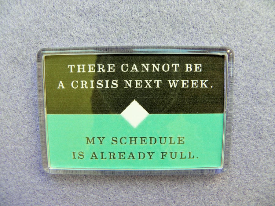 No Time For a Crisis Fridge Magnet
