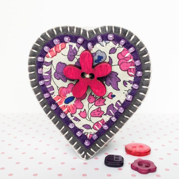 Felt Heart Brooch