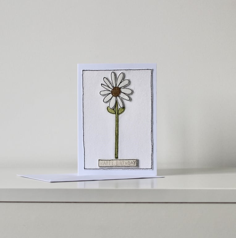 'Happy Birthday Daisy' - Handmade Blank Card