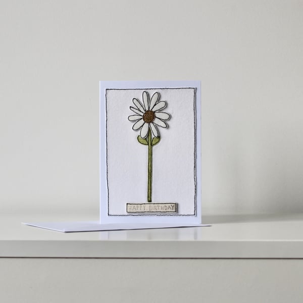 'Happy Birthday Daisy' - Handmade Blank Card