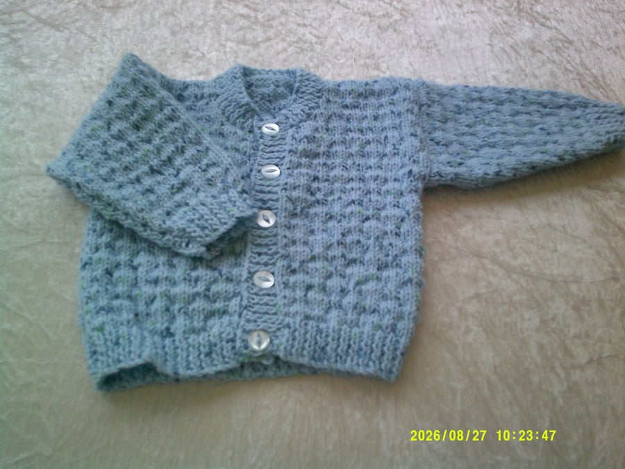 18 inch Blue Round Neck Cardigan