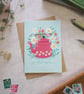 Teapot & Daisies Tea-riffic Birthday card for tea lovers - Image 2